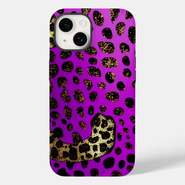 Coques Case-Mate iPhone Purple Leopard Parties scintillant iPhone Mate Coq (Verso)