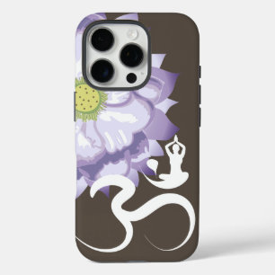 Coques iPhone 16 Pro Purple Lotus Fleur Yoga & Om/Aum Zen Calligraphie
