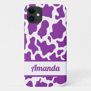 Case-Mate iPhone Case Purple Nom Personnalisé Vache Imprimer Motif
