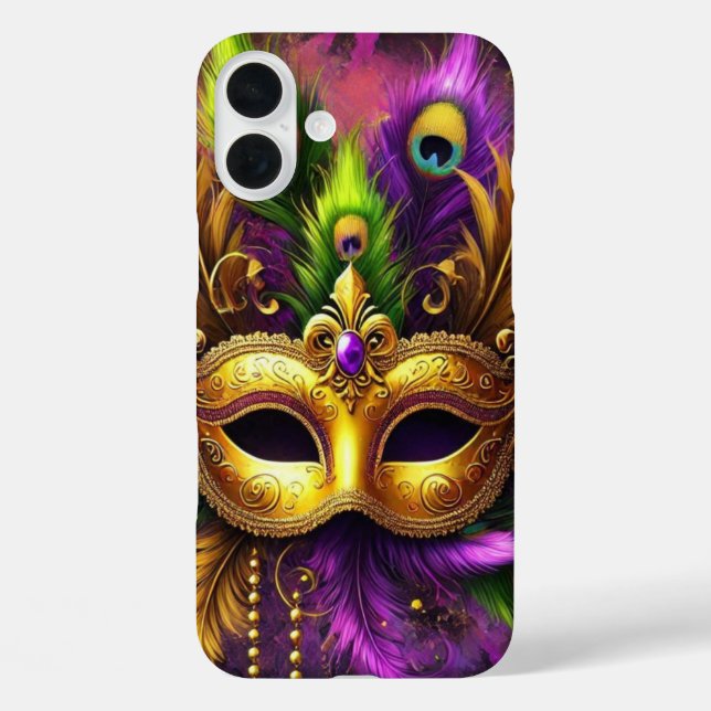 COQUES Case-Mate iPhone PURPLE OR VERT ELABORATE MARDI GRAS MASK (Verso)