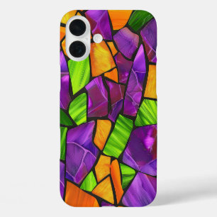 COQUE POUR iPhone 16 PLUS PURPLE ORANGE VERT HALLOWEEN VERRE TEINTE