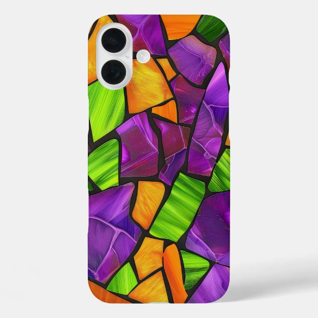 COQUES Case-Mate iPhone PURPLE ORANGE VERT HALLOWEEN VERRE TEINTE (Verso)
