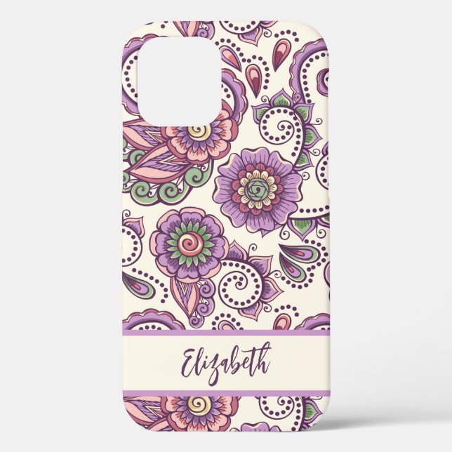 Coques Case-Mate iPhone Purple Paisley (Verso)