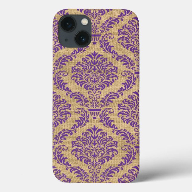 Coques Case-Mate iPhone Purple Parisien Moods Damask (Verso)
