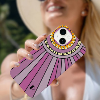 Coque Case-Mate iPhone Purple Retro rayons solaires Lettre monographique 