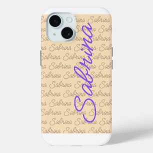 Coque Case-Mate iPhone Purple Sabrina Signature Nom Motif
