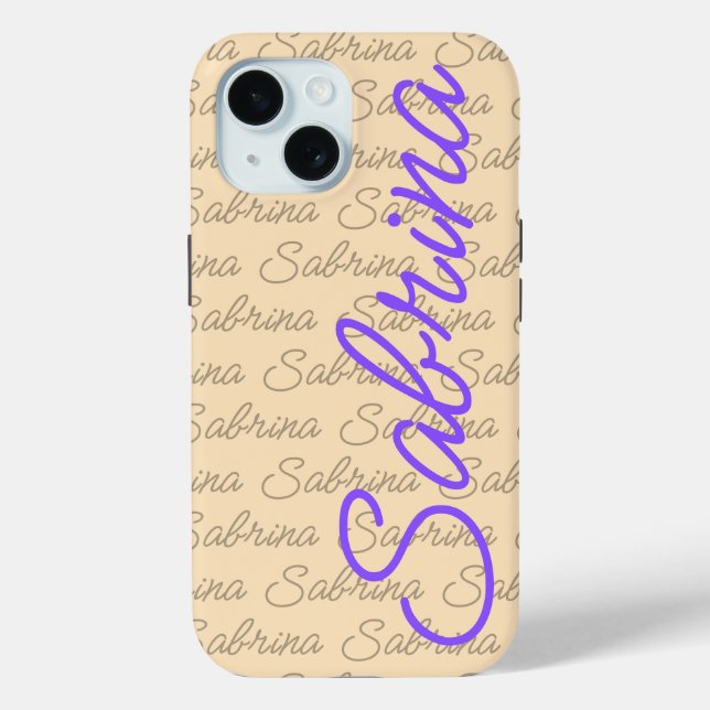 Coques Case-Mate iPhone Purple Sabrina Signature Nom Motif (Verso)