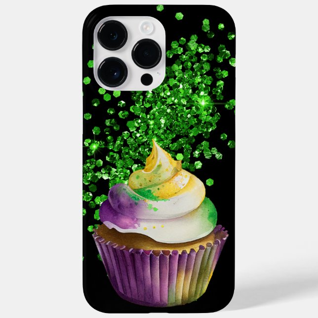 COQUES Case-Mate iPhone PURPLE VERT OR MARDI GRAS CUPCAKE (Verso)