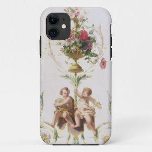 Coque iPhone 11 Putti parmi des butins des fleurs et du feuille