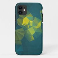 Pyramide Abstraite bleu jaune Motif Coque-Mate iPh