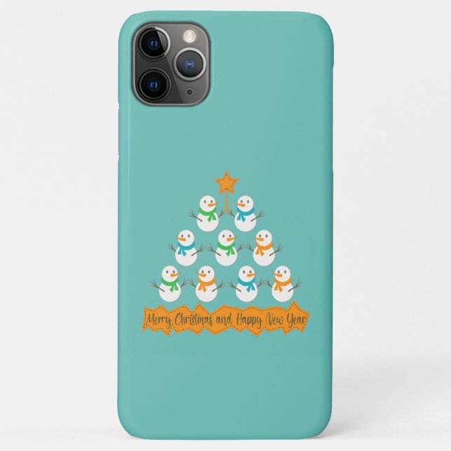Coques Case-Mate iPhone Pyramide des sapins de Noël faite de bonhommes de  (Dos)
