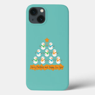 Case-Mate iPhone Case Pyramide des sapins de Noël faite de bonhommes de