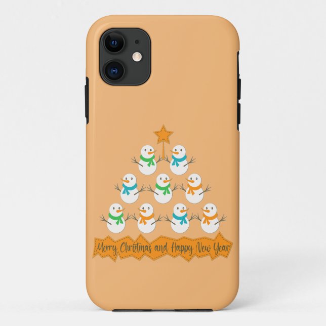 Coques Case-Mate iPhone Pyramide des sapins de Noël faite de bonhommes de  (Dos)