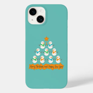 Coque Case-Mate iPhone Pyramide des sapins de Noël faite de bonhommes de