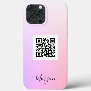 Case-Mate iPhone Case QR Code Logo Art Photo Nom, Dégradé Violet/Rose