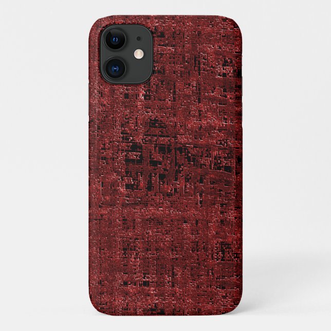 Coques Case-Mate iPhone Quadrados pequenos vermelhos sobrepostos empapados (Dos)