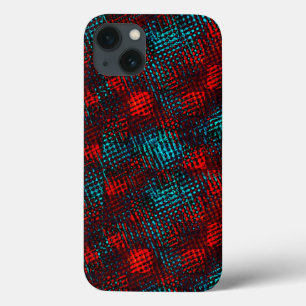 Case-Mate iPhone Case Quadriculados riscados azul claro e cor vermelho.