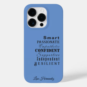 Coque Case-Mate iPhone Qualités des grandes femmes, Nom sur Cornflower Bl