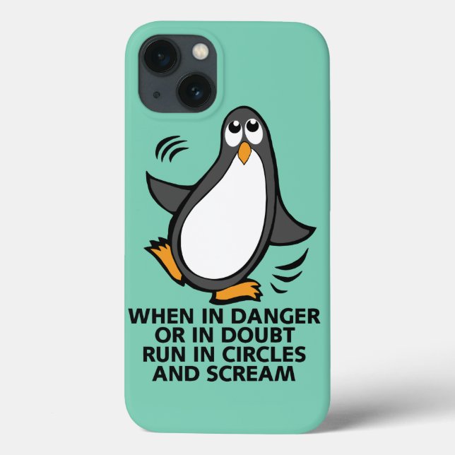 Coques Case-Mate iPhone Quand en danger ou en doute Drôle Penguin Graphic (Verso)