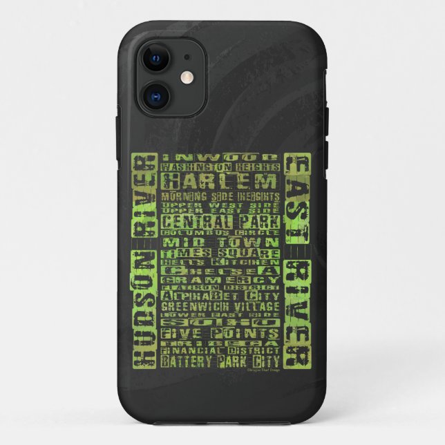 Coques Case-Mate iPhone Quartiers de New York Vert (Dos)
