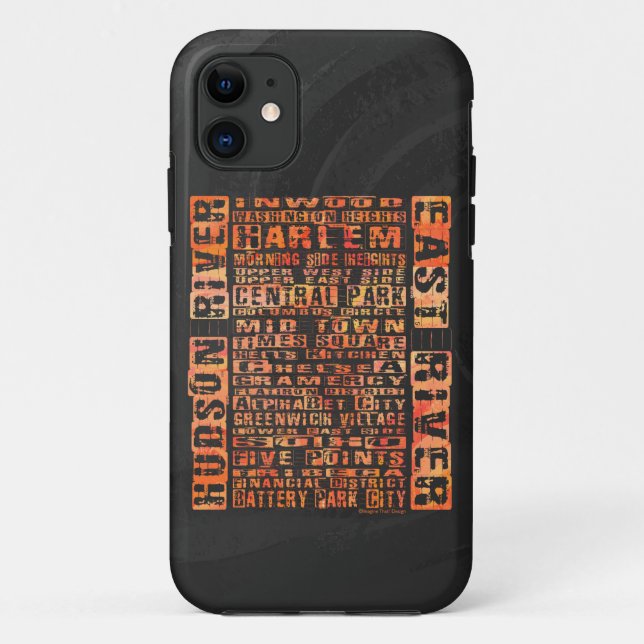 Coques Case-Mate iPhone Quartiers de NYC Orange (Dos)