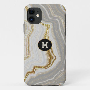 Case-Mate iPhone Case Quarts Modernes & Cristal d'Agate Doré Personnalis