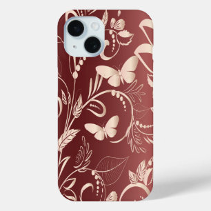 Coque Case-Mate iPhone Quartz Rose Faux et papillons Garnet