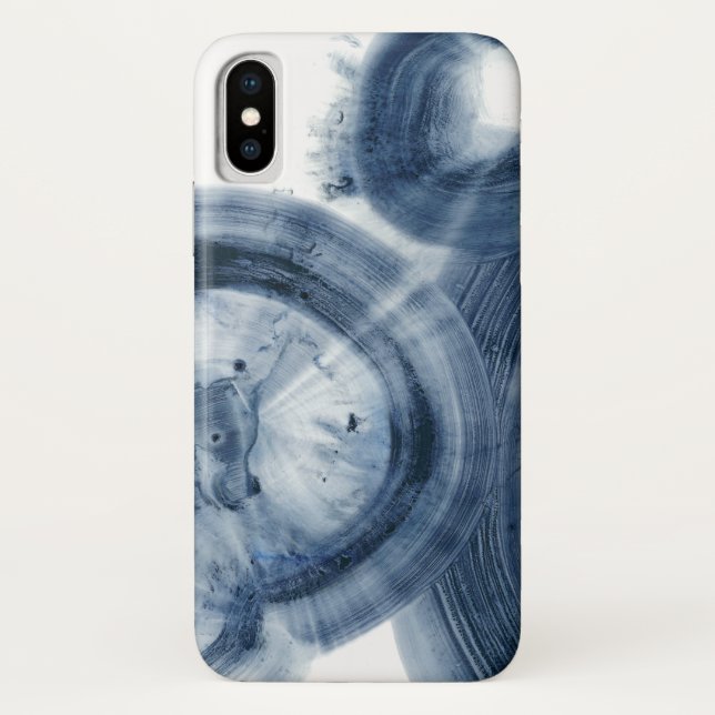 Coques Case-Mate iPhone Quasars - Cercles bleu encre (Dos)