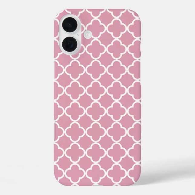 Coques Case-Mate iPhone Quatrefoil blanc rose (Verso)