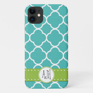 Etui iPhone Case-Mate Quatrefoil bleu, Trellis marocain, Monogramme