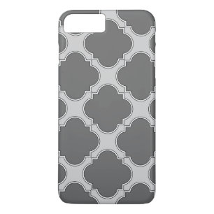Coque iPhone 7 Plus Quatrefoil dans les tons gris