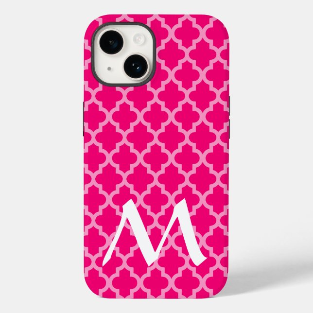 Coques Case-Mate iPhone Quatrefoil d'humeurs marocaines roses (Verso)
