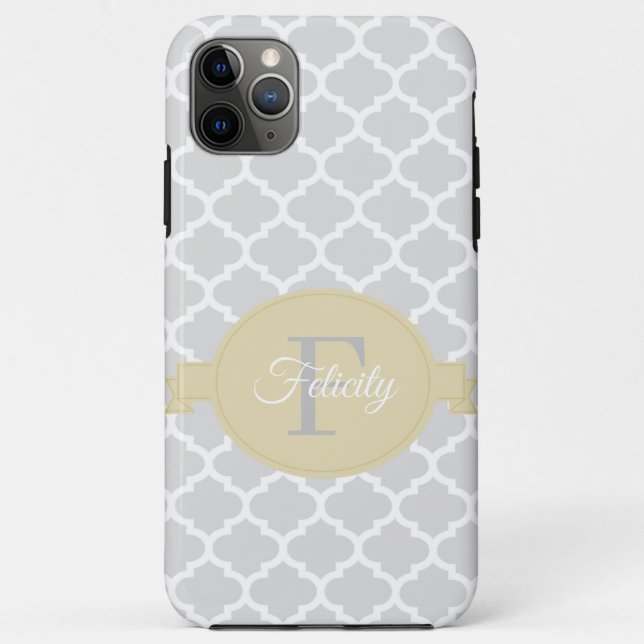 Coques Case-Mate iPhone Quatrefoil jaune personnalisé (Dos)
