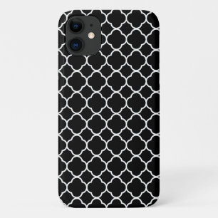 Coque Case-Mate Pour iPhone Quatrefoil Noir Et Blanc, Trellis