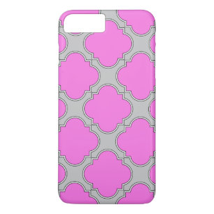 Coque Case-Mate iPhone Quatrefoil rose et gris