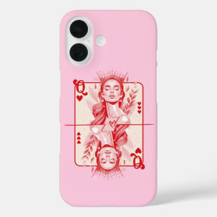 Coque Pour iPhone 16 Queen of Hearts Preppy Art