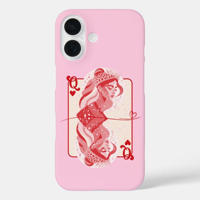 Coques Case-Mate iPhone Queen of Hearts Red Preppy Art (Verso)