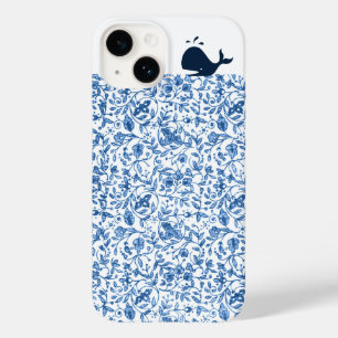 Coque Case-Mate iPhone Quelque chose Baleine Bleue Vintage modèle floral 