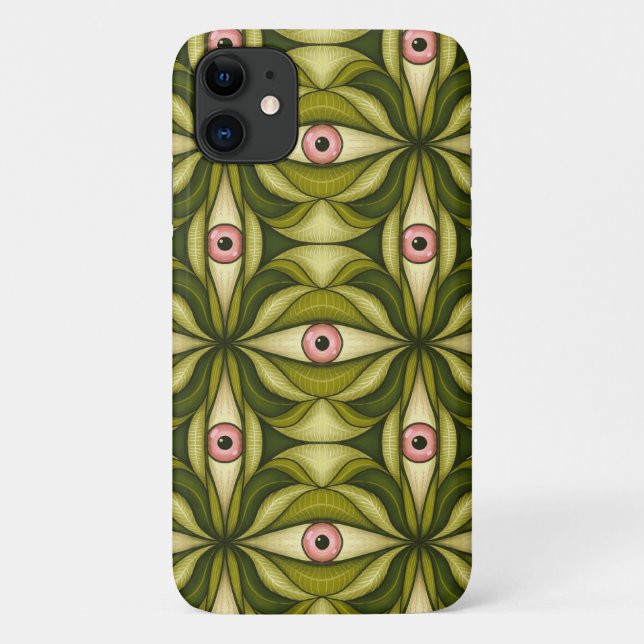 Coques Case-Mate iPhone Quirky Rose Eyes Et Vert Botanical Motif (Dos)