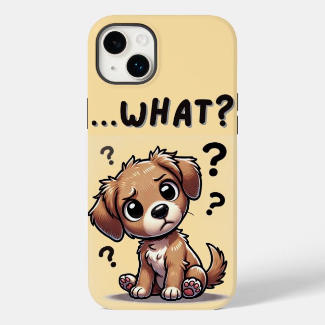 Coques Case-Mate iPhone "...quoi ?" Adorable Confused Cartoon Puppy (Verso)