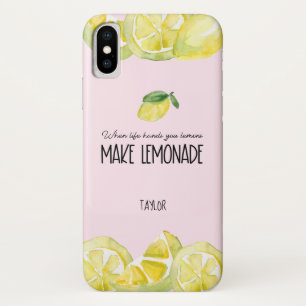 Case-Mate iPhone Case Quote d'aquarelle aux citrons personnalisés roses