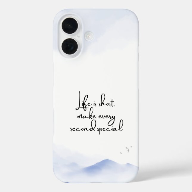 Coques Case-Mate iPhone Quote Motivation Minimaliste Bleu (Verso)