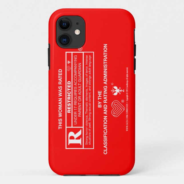Coques Case-Mate iPhone R-Sign : Femme - Blanc sur rouge (Dos)