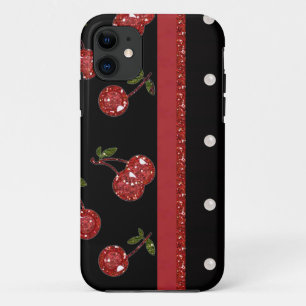 Coques Pour iPhone RAB Rockabilly très cerise cerises Noir