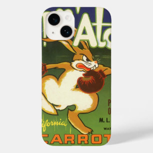 Coques Pour iPhone Rabbit de boxe d'art Étiquette vintage, sur Carott