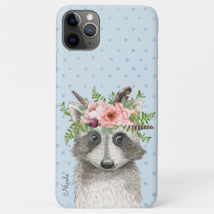Case-Mate iPhone Case Raccoon Boho mignon avec couronne et nom floraux