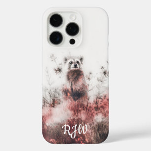 Coque iPhone 16 Pro Raccoon Dans Le pré Rouge