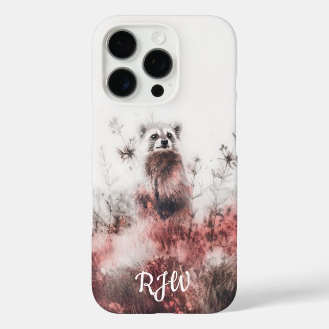 Coques Case-Mate iPhone Raccoon Dans Le pré Rouge (Verso)