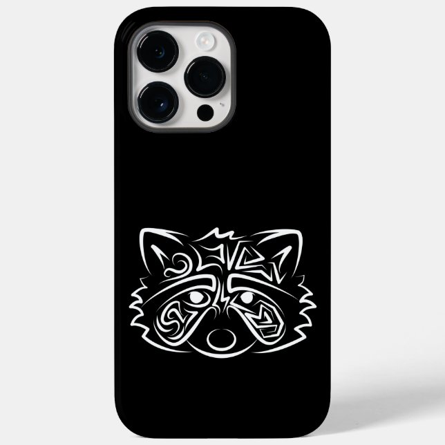Coques Case-Mate iPhone Raccoon tribal noir et blanc (Verso)