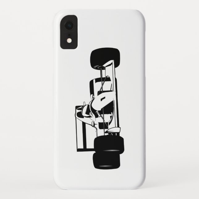 Coques Case-Mate iPhone Race Car Silhouette noir et blanc (Dos)